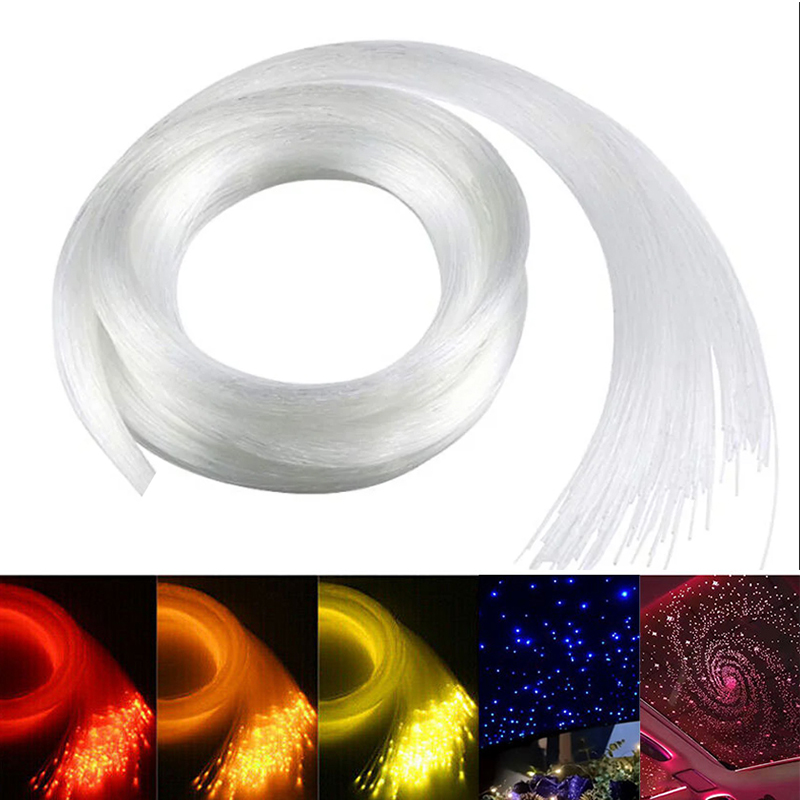 Luz de fibra óptica com brilho final, 2 ~ 4 metros, cabo de fibra óptica de 0.75mm para todos os tipos de motor de luz led, faça você mesmo, céu estrelado, casa decorativa