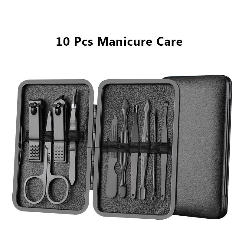 Nail Scissors Tool 7/10/12/16/18Pcs Stainless Steel Scissors Nail Professinal Nail Household Ear Spoon Clipper Bail Scissors Set: 10pcs