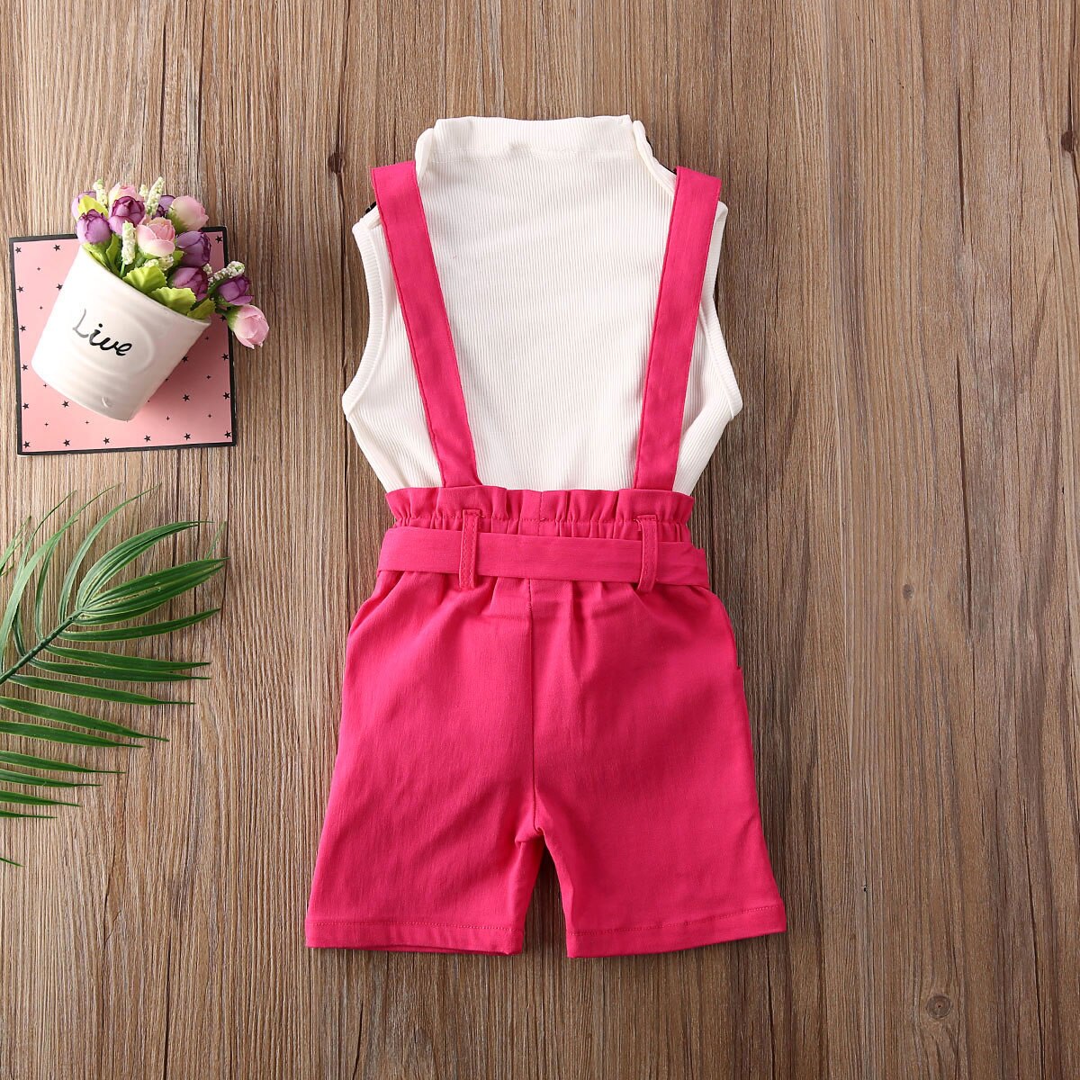2 Stuks Peuter Kids Baby Meisje Zomer Kleding Sets Wit T-shirt Tops + Shorts Overalls Broek Outfits Set