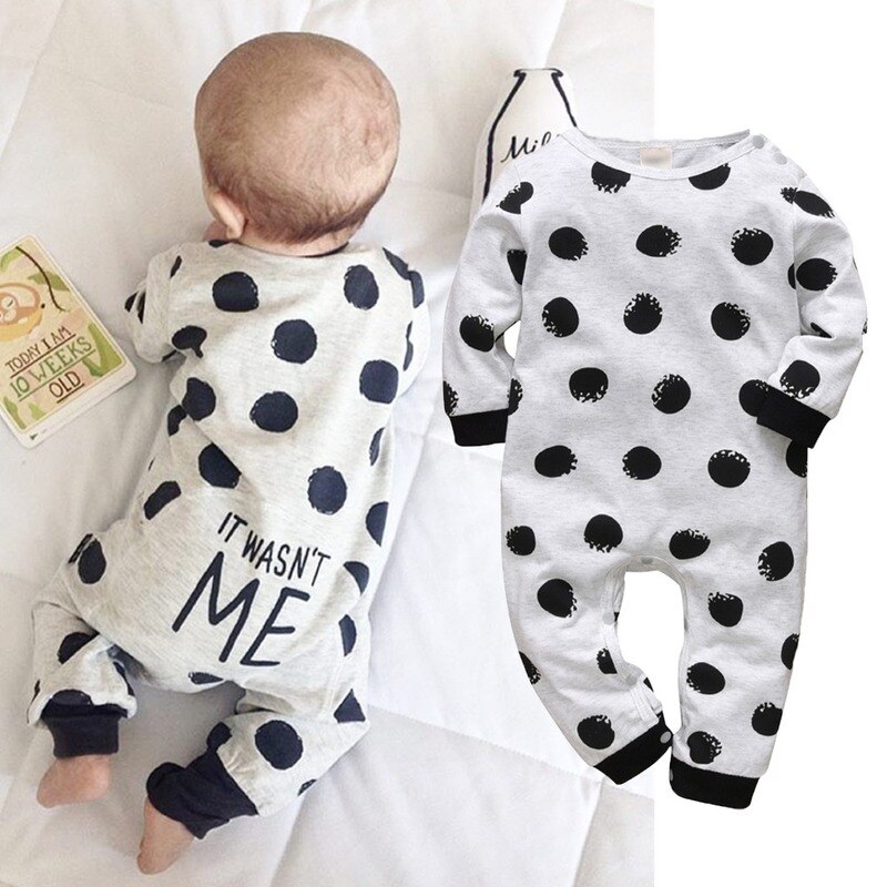 Baby Boys Girls Romper Infant Clothes Long Sleeve Letter IT WASN'T ME Jumpsuit Autumn Baby Clothing Toddler Outfits