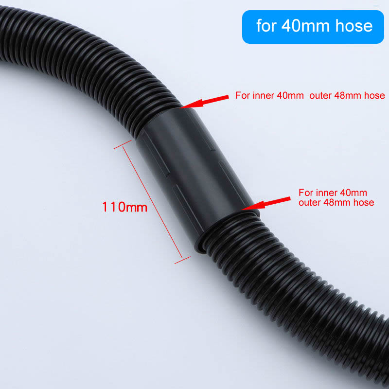 Threaded hose inner 40mm outer 48mm extension connector two-way connector Vacuum cleaner hose accessories: WHITE