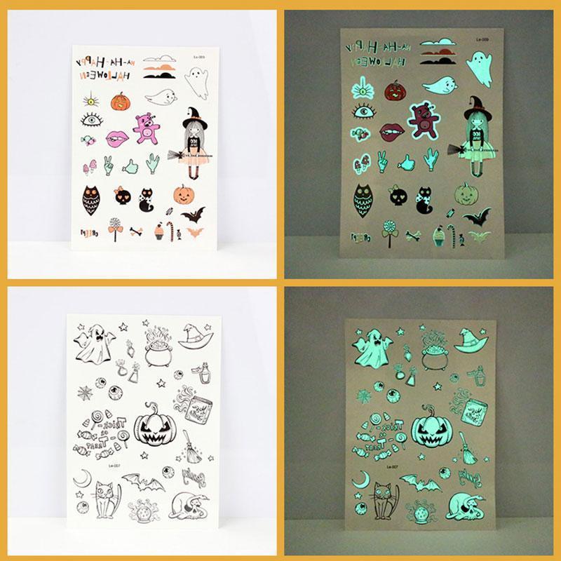 Luminous Stickers Decals Glow in the Dark decoration Fluorescent Cute smiley face stickers Christmas Halloween Luminous Sticker