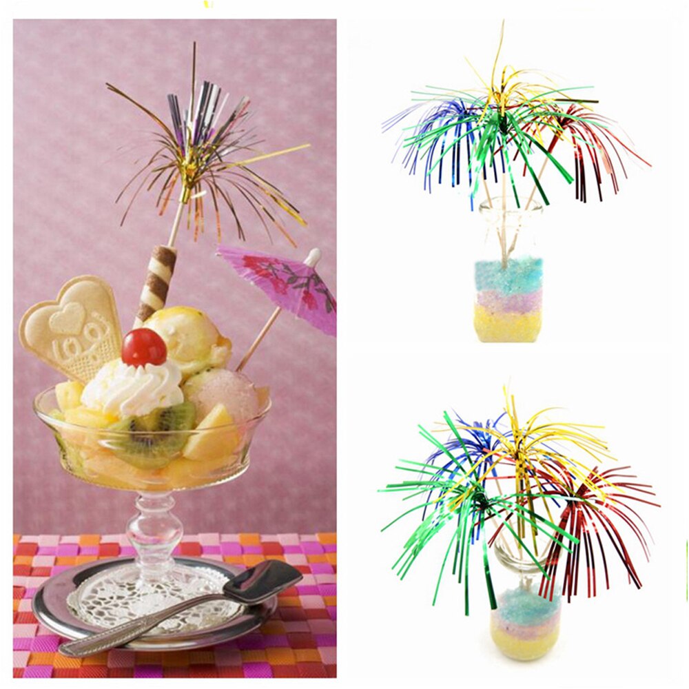 100 Stks/set Fruit Cocktail Vuurwerk Drinken Plukken Stok Wedding Verjaardagsfeestje Decoratie Gekonfijte Decoratieve Teken Bar Decoratie