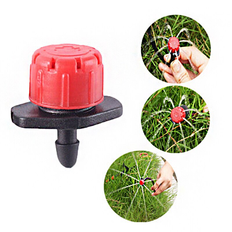 10-50pcs Adjustable Micro Drip Irrigation System Watering Sprinklers Red Head Micro Flow Drip Anti-clogging Emitter Dripper