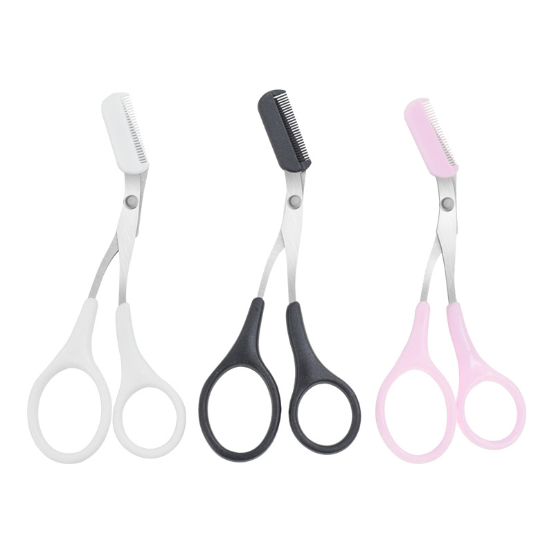 Recortador de cejas seguro, herramientas de maquillaje, tijeras de cejas de acero inoxidable con peine, afeitadora para depilación, herramientas de maquillaje para dar forma a las cejas