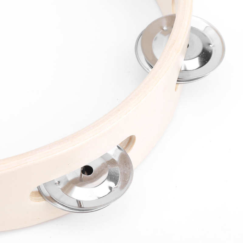 Orff Instrument Musical Tambourine Musical Hand Round Wooden Orff Percussion Instrument KTV Part SY‑90 Learning