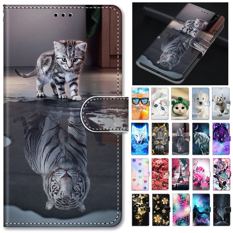on For Samsung Galaxy A41 Case Fundas Leather Flip Case sFor Coque Samsung A41 A 41 A415F Cover Luxury Wallet Phone Cases Etui