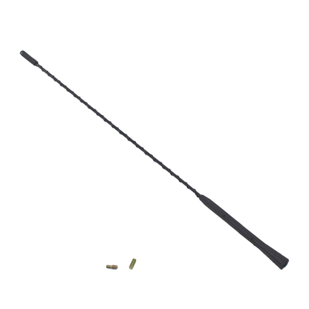 Antenne de voiture en métal véritable | Mât universel noir de 16 pouces à visser court