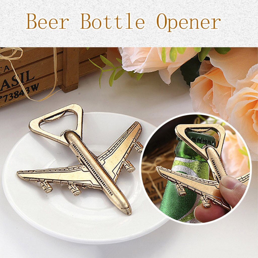 1PC otwieracz robić butelek samolot pióro kształt Soda szklana czapka piwo Palma Bryza otwieracz robić butelek na ślub narzędzie kuchenne złoty kolorowy prezent