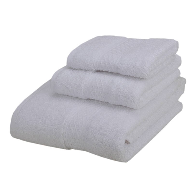 Conjunto de 3 uds. De toallas de baño de algodón suave para adultos, toalla absorbente de felpa de lujo, Sábana de baño playa rostro, toallas básicas para mujer JWYYJ43: white