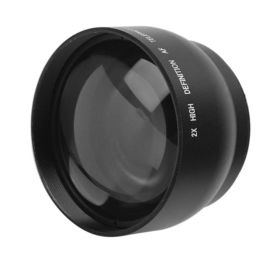 52MM Camera Magnification Lens 52MM 2X Aluminum Alloy Magnification Additional Lens for All 52MM Diameter Camera Lenses