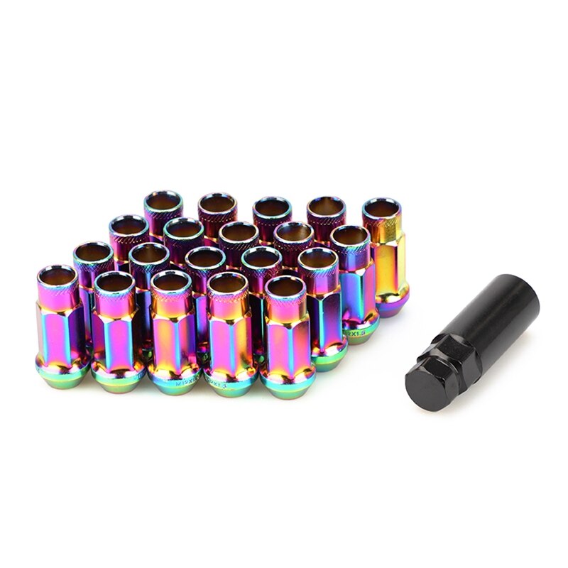 20PCS Steel Car Modification Wheel Nuts Lug Nuts Bolts M12X1.5 M12X12.5 for Chevrolet Hyundai Mitsubishi Acura Mazda: Colorful
