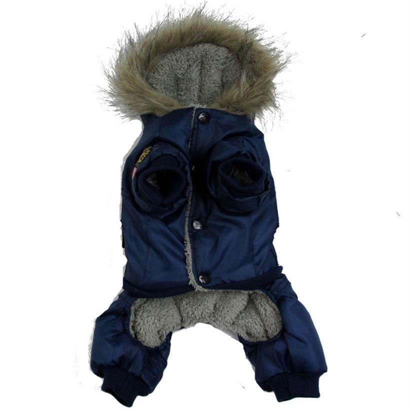 Hupullinen haalari vedenpitävä pieni koiran vaatteet lentäjä fleece talvitakki lumipuku ulkokoira kissa parka takki kangas