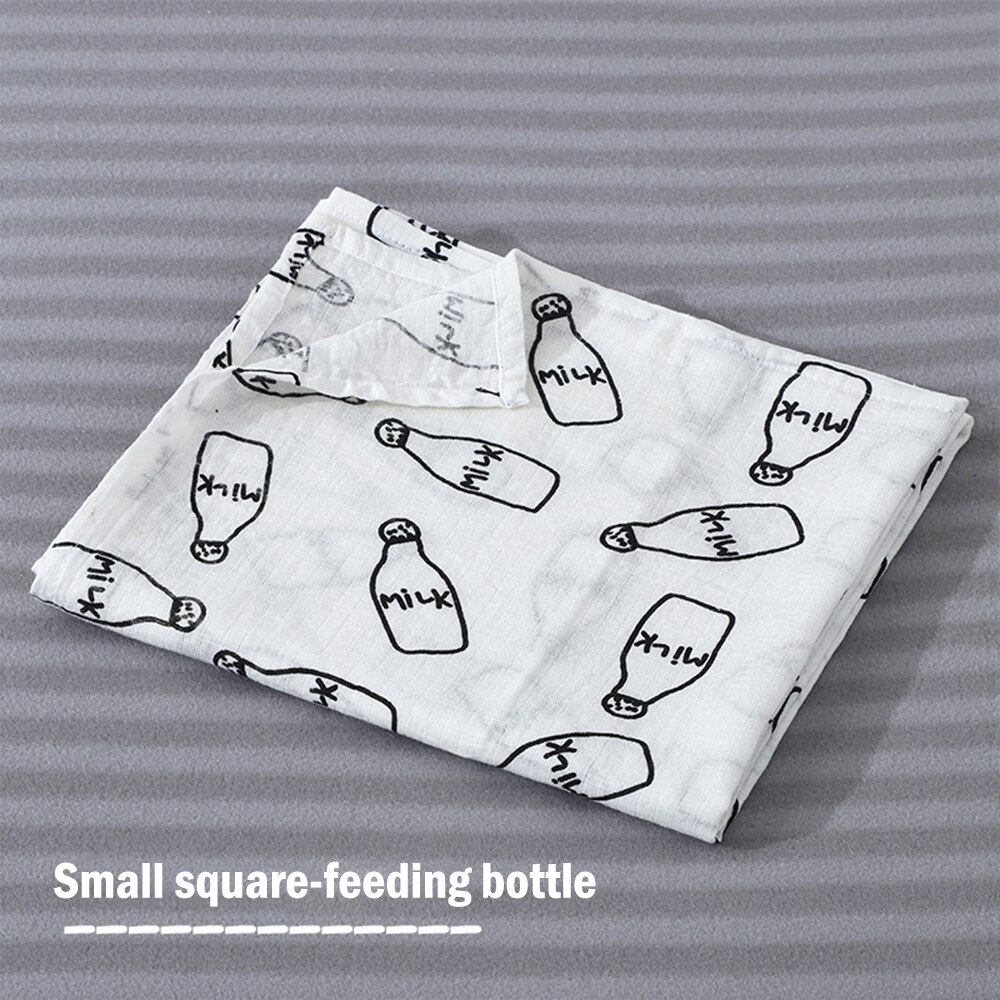 -né bébé Swaddles 100% coton mousseline bain gaze couverture douce imprimé dessin animé écharpe pour bébé sac de nuit poussette couverture tapis de jeu: Color 9
