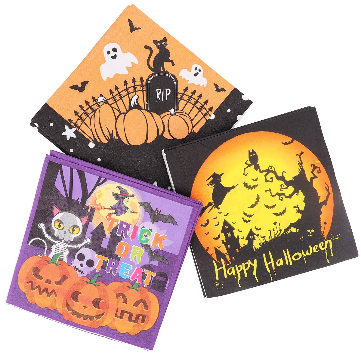 60 stk halloween engangsservietter tissue trykt serviet engangs praktisk dekorativ papirserviet til butik