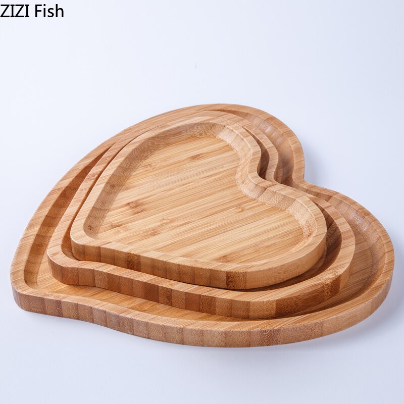 Houten Hart Vorm Fruit Lade Multi-Raster Platter Europese Stijl Home Decoratie Snacks/Salade/Gedroogde Fruitschaal
