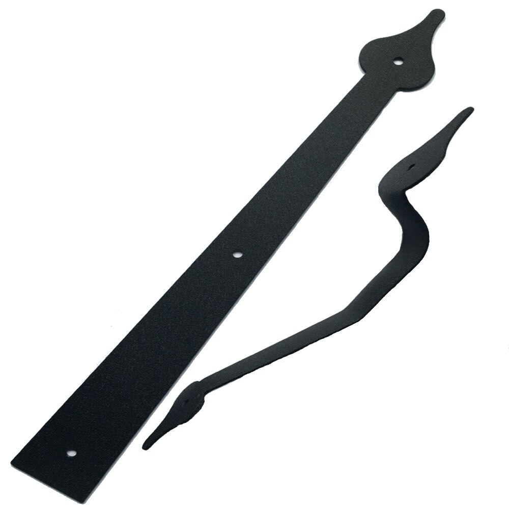 Lwzh Metalen Hek Deur Huis Scharnier Handvat Set Schuifdeuren Schuur Deur Vervoer Accenten Deur Hardware Zwart 2 Handvatten 4 Scharnieren