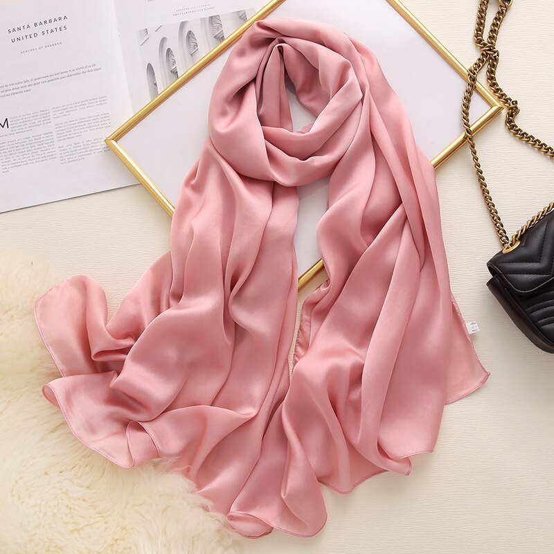 Châle en Polyester pour Femme noir | Écharpe Hijab solide, belle écharpe d'été en soie, châles et enveloppes longs de plage en mousseline: N9