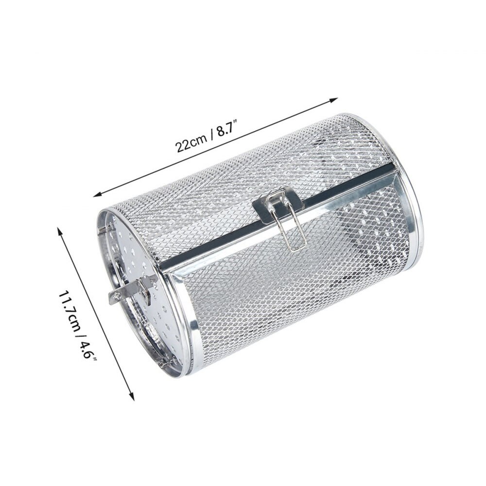 Stekeovn stekestativ kurv rustfri stee baking roterende bur bbq grille bur bakeware rotisserie trommel til bønner nøtt blomst te ert: misligholde tittel