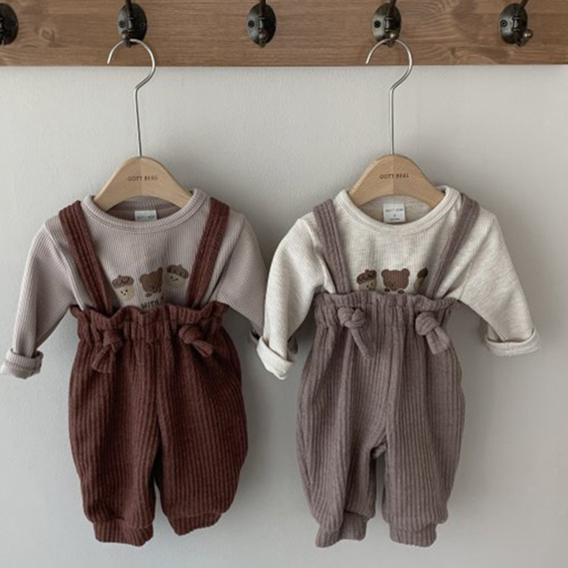 Vintage Corduroy Baby Broek Casual Jarretel Jumpsuit Voor Peuter Meisjes Kleding Kinderen Broek Jongens Lente Kleding Outfits