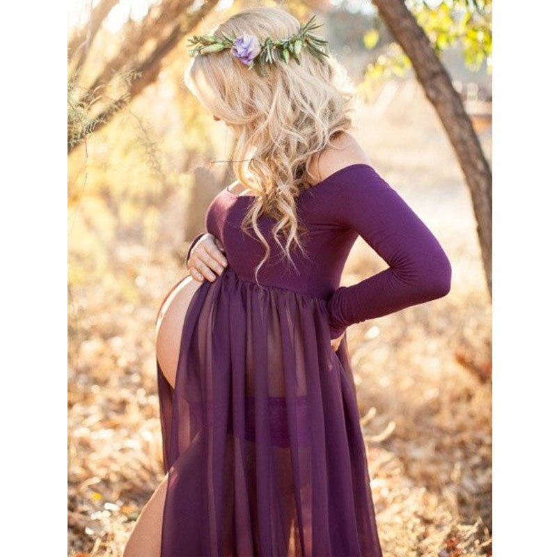 Maternity Dresses For Photo Shoot Chiffon Pregnancy Dress Photography Props Maxi Gown Dresses For Pregnant Women Clothes