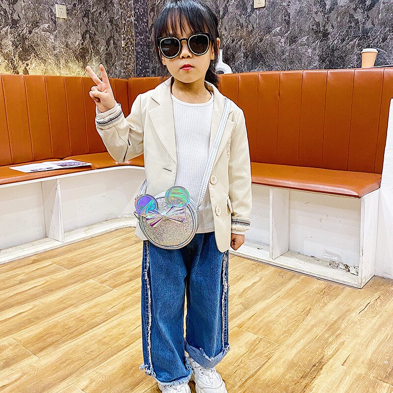 Leuke Kids Portemonnees En Handtassen Mini Crossbody Baby Kleine Coin Pouch Kawaii Meisje Pailletten Portefeuilles Clutch Bag