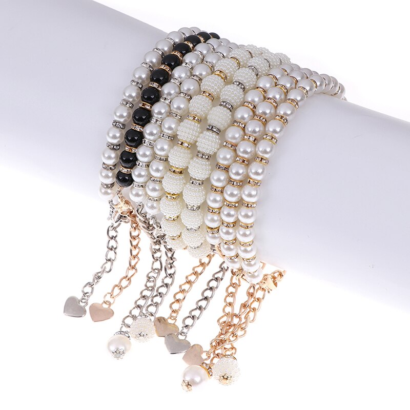 1 Paar Vrouwen Parel Hakken Band Schoen Riem Hoge Hakken Enkel Holding Losse Anti-Skid Bundel Tie Bandjes band Schoenen Decoratie