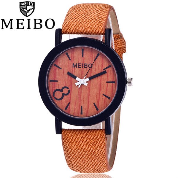 Wooden Women Watch Small And Delicate European Beauty Simple Casual Bracelet Watch Suit Ladies Watches Zegarek Damski: Orange