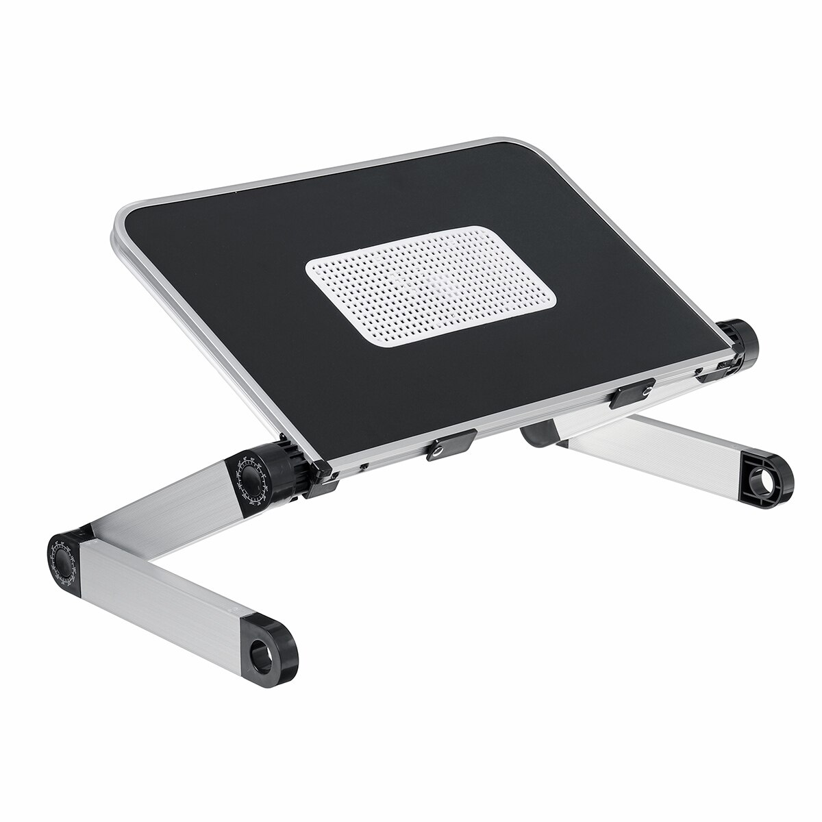 Adjustable Laptop Desk Aluminum Ergonomic Portable TV Bed Lap Desk Tray Table Stand Notebook Table Desk Stand Black White: type2