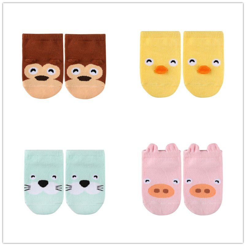4 Paren/partij Antislip Mat Sokken Baby Sokken Zomer Ademend Katoen Baby Sokken Kinderen Kids Jongens Meisjes Korte Sok 0-4 Jaar: NO.1 / 2-4Y