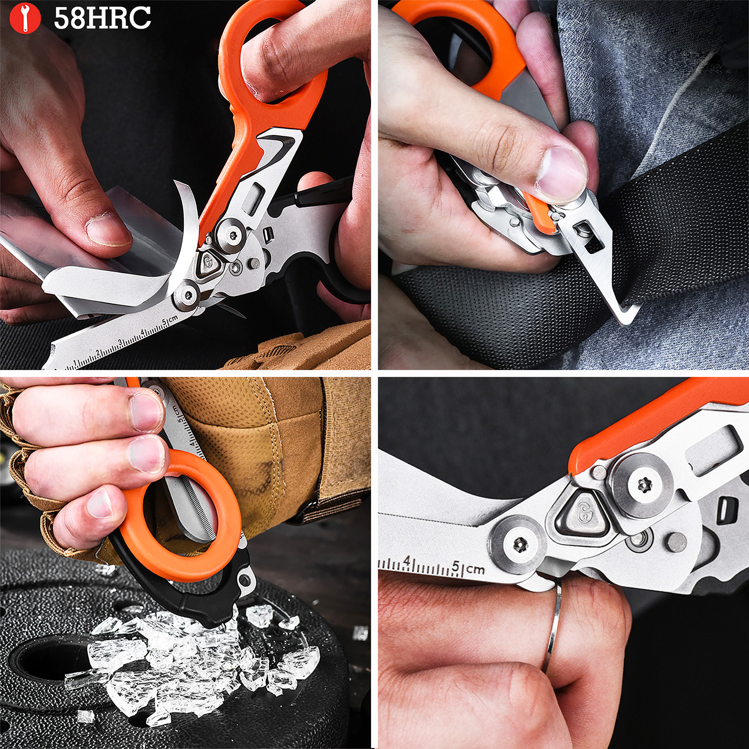 Sanke Rescue Trauma-Schere, Notfallschere, Werkzeug, faltbare Trauma-Schere aus Edelstahl mit Gurtschneider und Glasbrecher