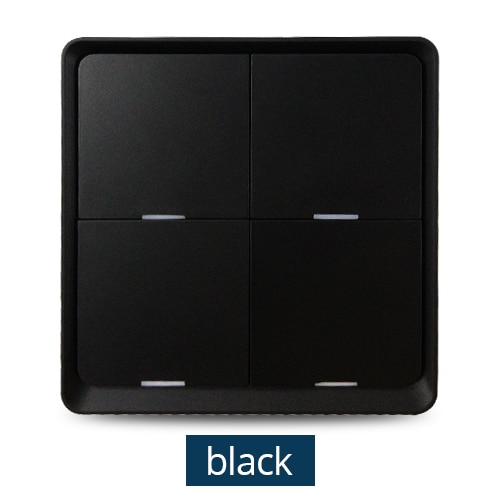 Zemismart 4 Gang Tuya Zigbee 3.0 Wireless Switch Battery Power Sticker Smart Life Scene Control Home Devices SmartThings: 1 pcs Black