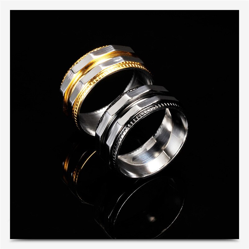 Titanium stål uregelmæssig ring mænd sølvfarvede smykker vintage ringe til kvinder simple forlovelsesring herre guld par elsker ringe