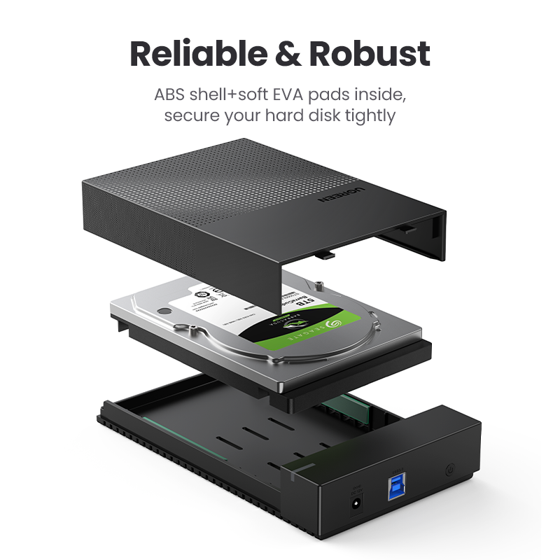 UGREEN HDD Case 3.5 2.5 External Hard Drive Enclosure for 3.5 2.5 Inch SATA SSD HDD UASP USB 3.0 to SATA III Hard Drive SSD Case