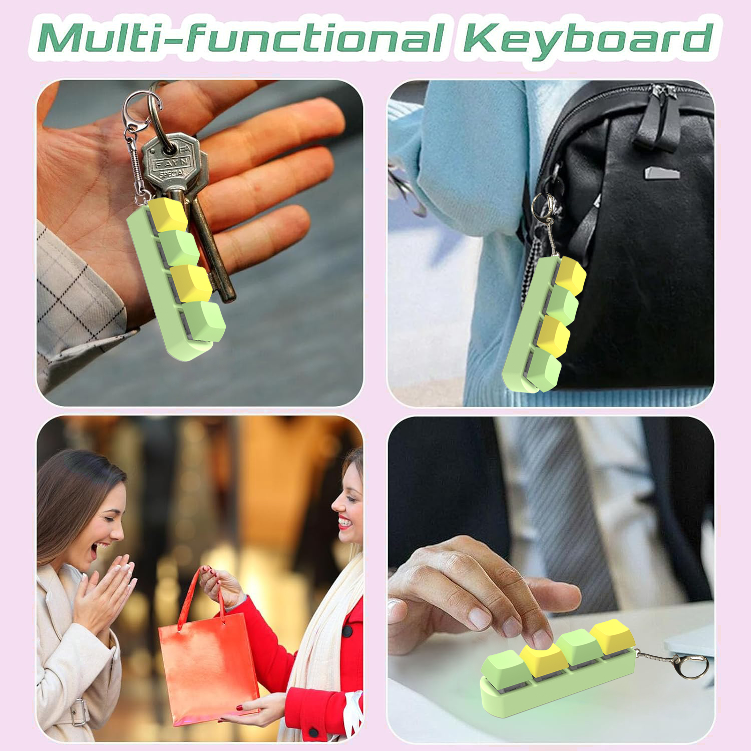 Clavier clé jouet fête soulagement du Stress bricolage Fidget bouton Keycap Fidget porte-clés clavier porte-clés jouets doigt clavier casquettes jouet