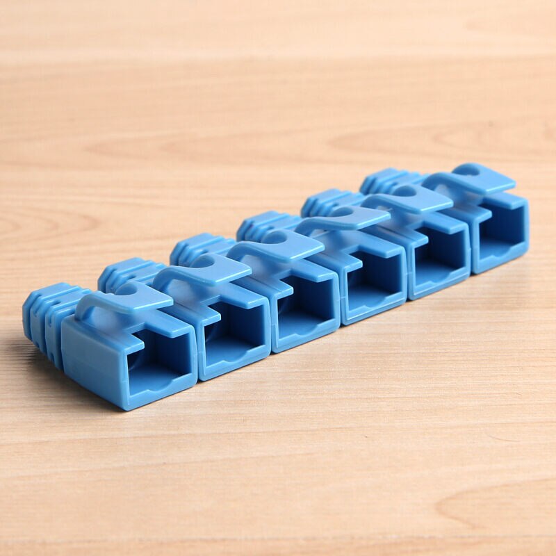 AMPCOM RJ45 Ethernet Network Cable Strain Relief Boots Cable Connector Plug Covers for CAT5 CAT5e CAT6 (Plastic): 30pcs / Blue