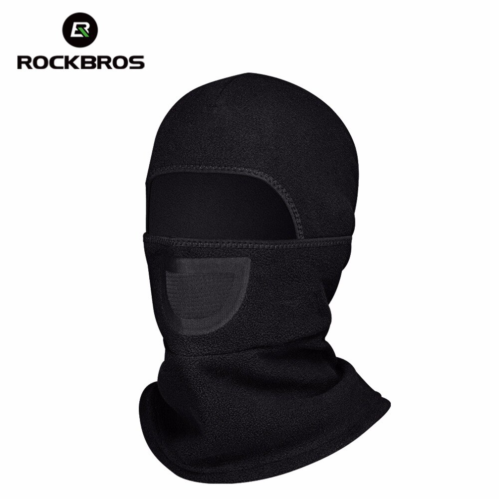 Rockbros Fiets Fleece Caps Fietsen Hoofddeksels Halswarmer Voor Head Fiets Gezichtsmaskers Hoed Kraag Sjaal Fiets Accessoires Zwart