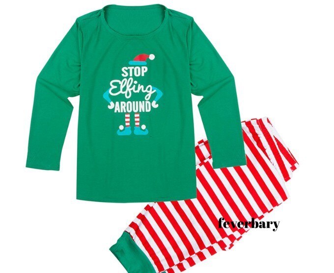 Familie julepyjamas sæt familie matchende tøj juletøj voksne børn pyjamas sæt baby romper nattøj