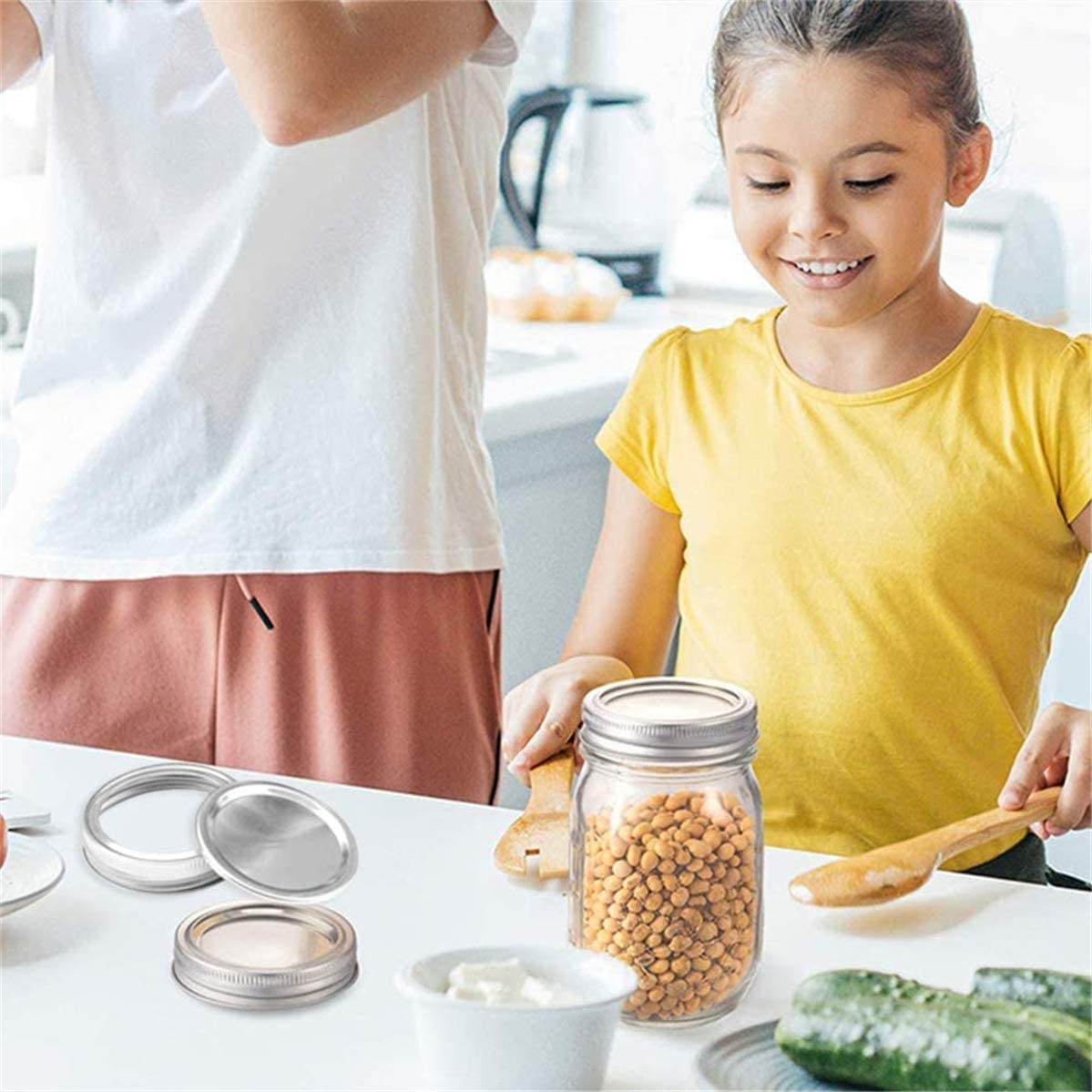 20Pcs/set Anti-Rust Canning Lids Wide Mouth Lids for Mason Jar Canning Lids Storage Canning Lids 86mm Kitchen Drinks Fresh Bands