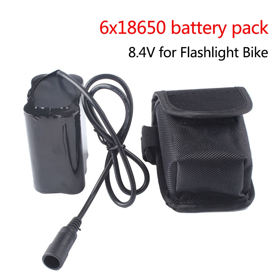 8.4v 12800 mah 18650 batteripakke vandtæt 6 x 18650 genopladeligt litiumbatteri til  t6 autolampe cykelforlygter cykelceller