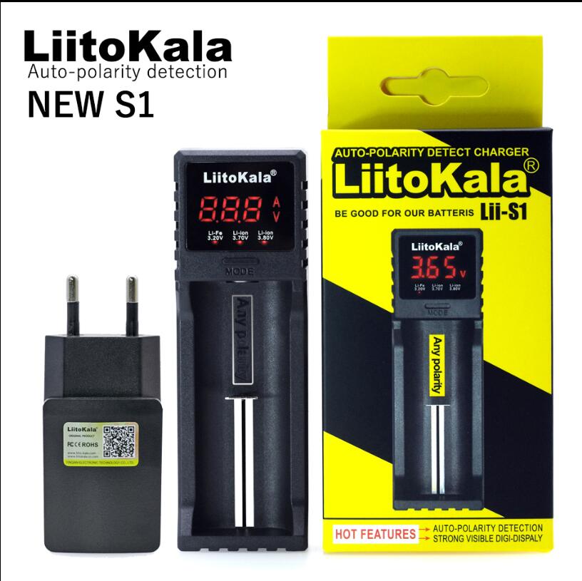 Liitokala lii -500 100 s1 pl4 lii -pd4 batterilader, frakt 18650 18350 18500 16340 17500 21700 26650 nimh litiumbatteri: Lii -s1 og 5v 1a eu