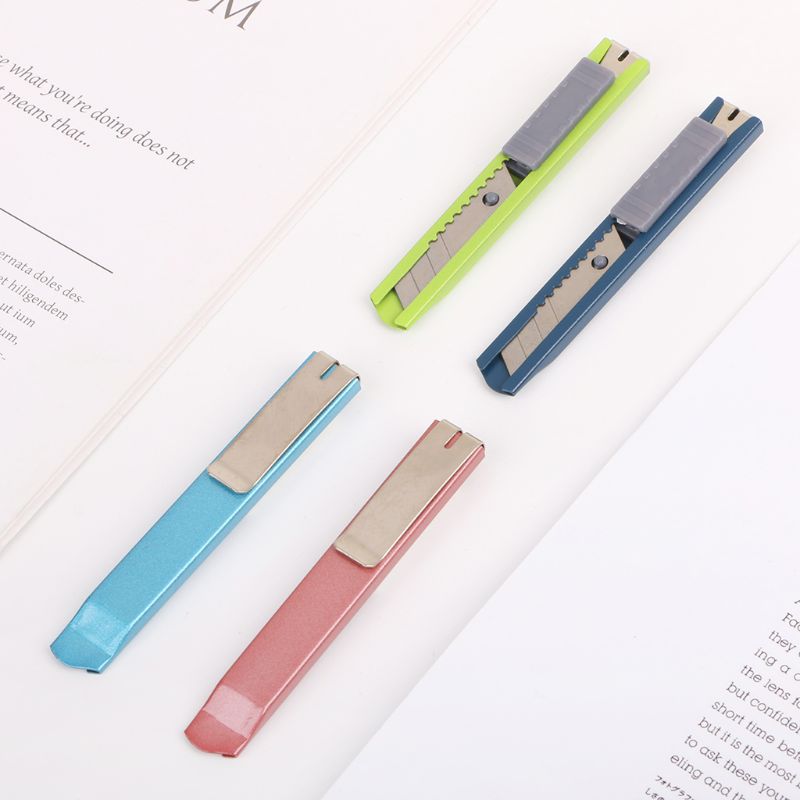 Stainless Steel Mini Utility Knife Cutter Razor Blade Tool Sharp Snap Off Knife Retractable