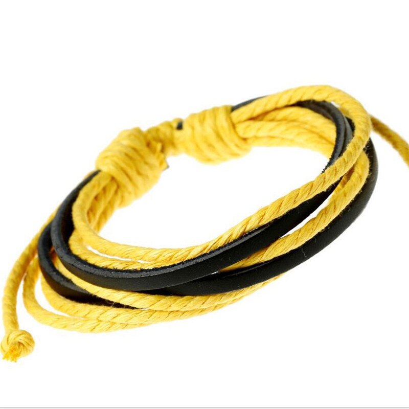 Boheme håndvævet læder armbånd retro mænd og kvinder vilde flerlags armbånd punk stil personlighed armbånd navn armbånd: B1120-5