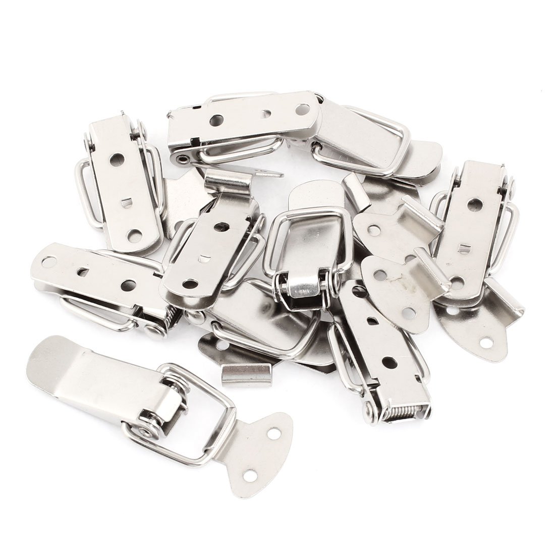 ! 10Pcs Cabinet Spring Loaded Iron Straight Loop Toggle Latch 45mm Length