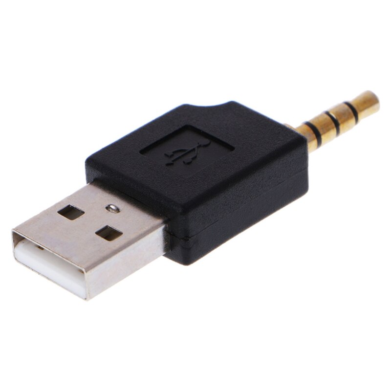 Adaptador auxiliar aux macho 3.5mm para usb 2.0 para apple ipod shuffle 2ª mp3