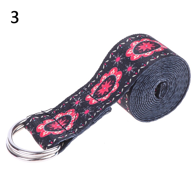 D-Ring Riemen Yoga Riem Fitness Touw Gekleurde Gedrukt Verstelbare Yoga Riem Yoga Stretch Riem Wasbare Sport Stretch Strap props