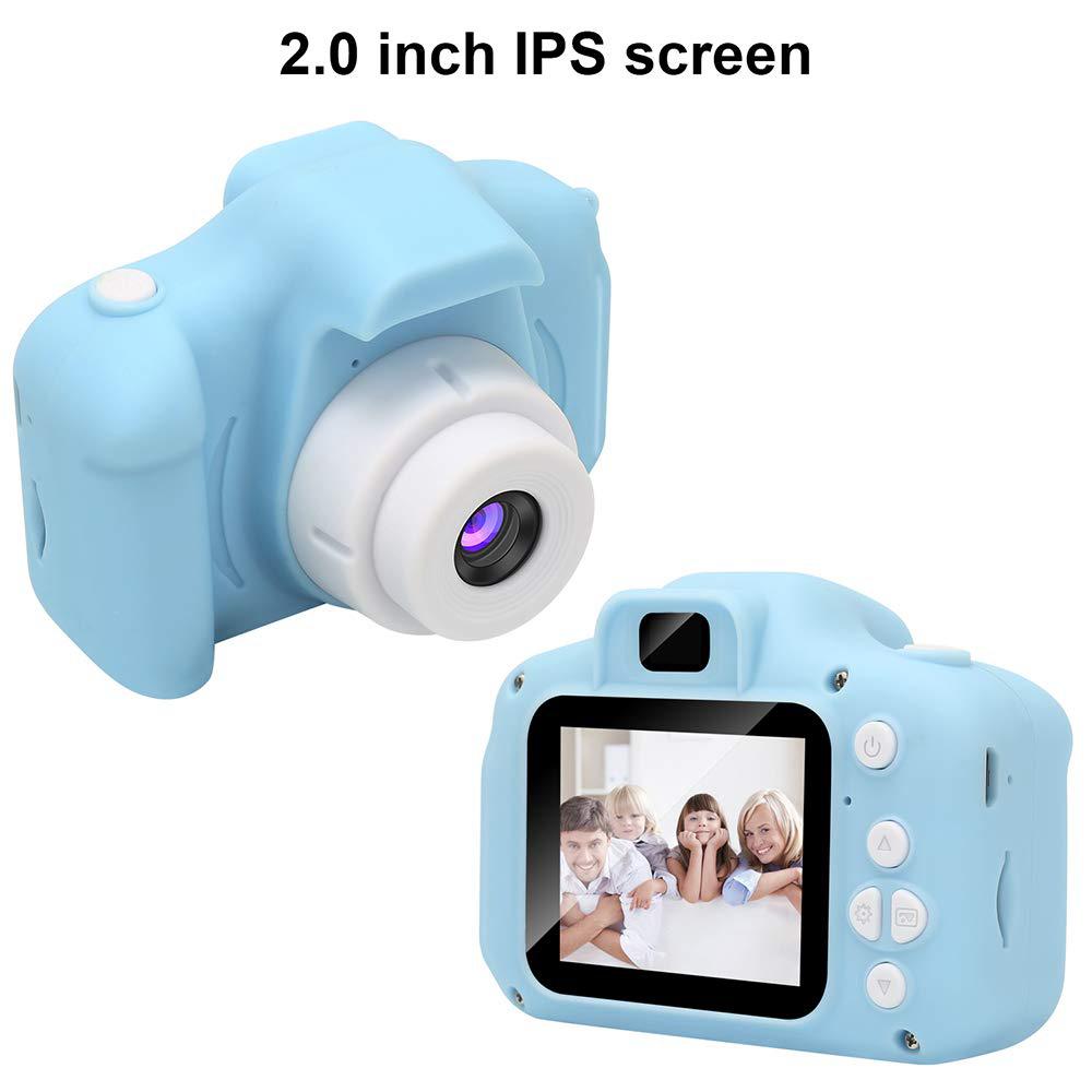 Kids Digital Video Camera Mini Rechargeable Children Camera Shockproof 8MP HD Toddler Cameras Child Camcorder: blue