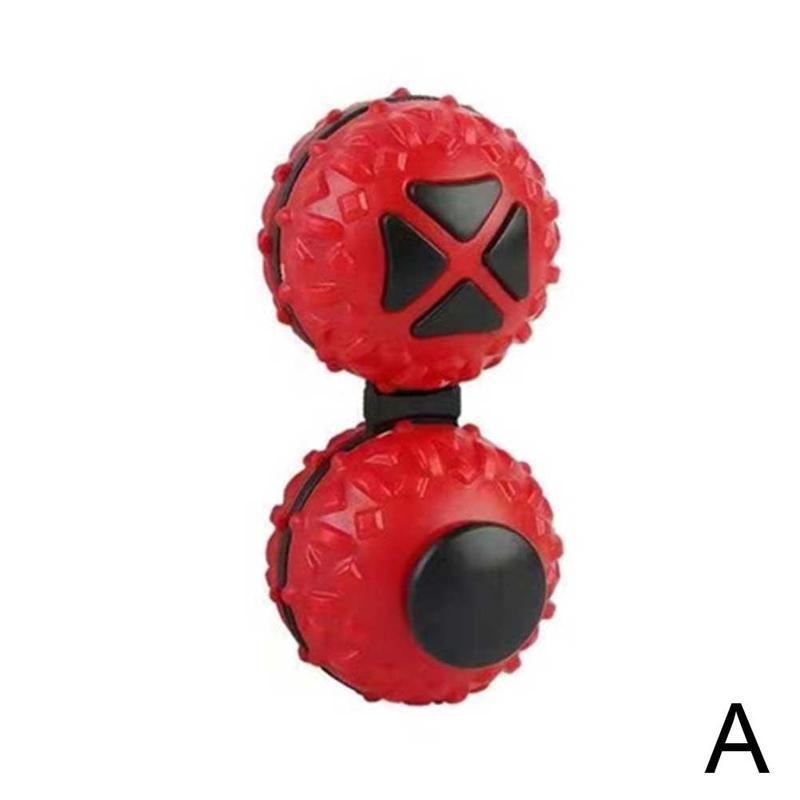 Dekompression Massage Ball mit ASMR Klang 2 in 1 Verbunden Fingerspitze Kreisel Massage Ball Hand Spinner Zappeln Multi-funktion spielzeug: rot