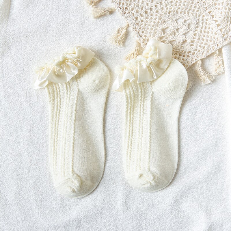 1 Pair Lolita Style Japanese Maiden Lovely Woman Lace Short Socks Spring Summer Autumn Sweet Ruffle Cotton Socks