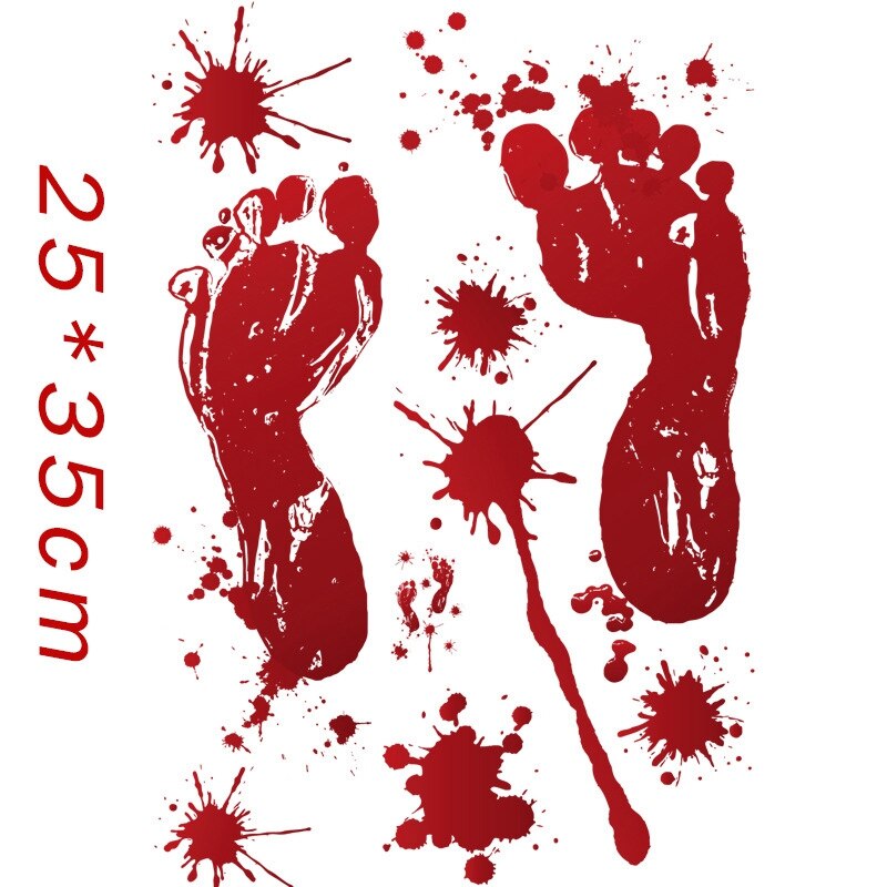 15Pcs Halloween Decoration Bloody Handprints Footprints Bloody Stickers for Shopping Malls, Window Glass,Parties,Etc: SQ903